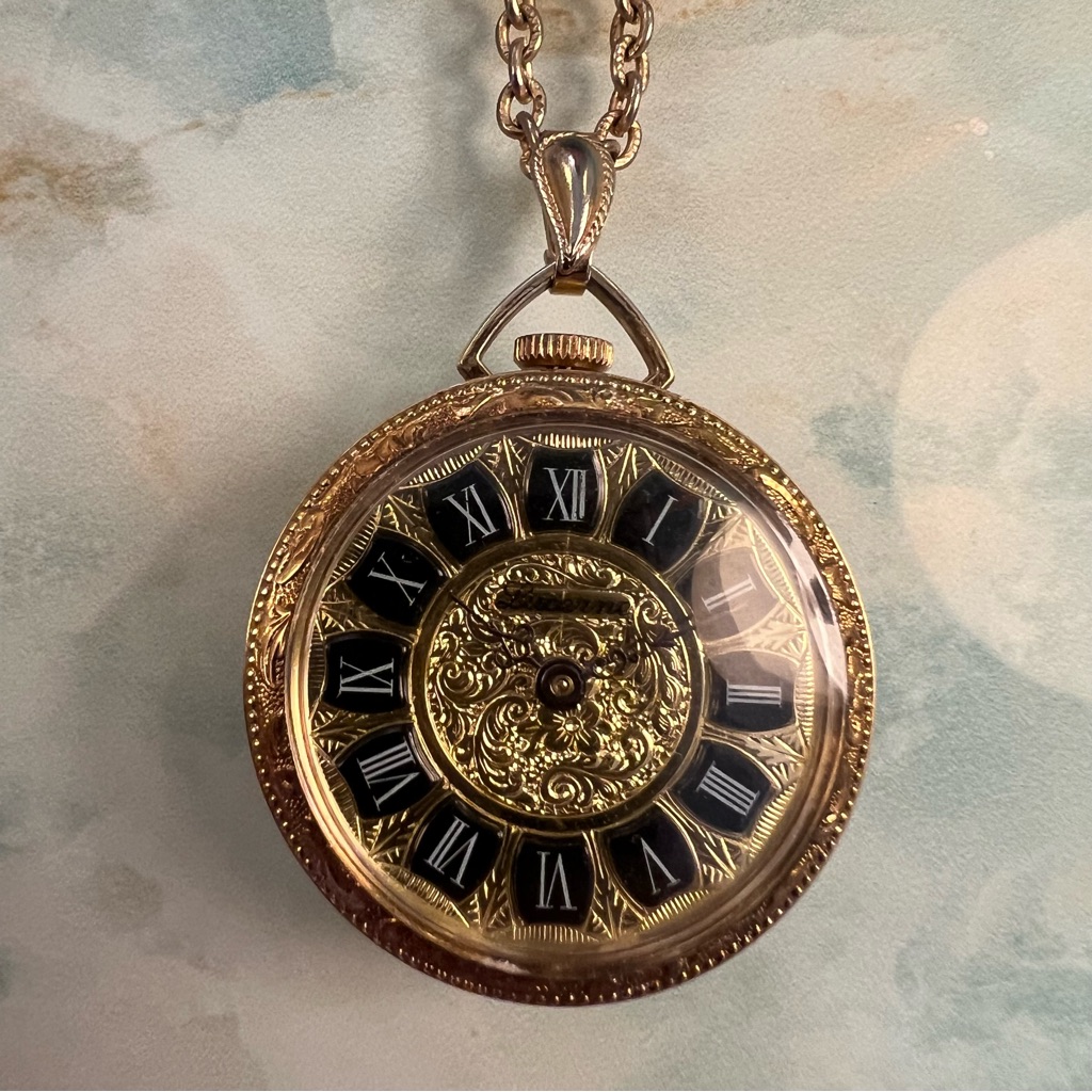 Lucerne Vintage Pendant Watch With Chain As Is
